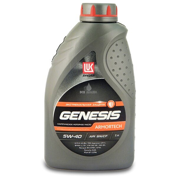 5W-40 Лукойл GENESIS ARMORTECH 5W-40 A3/B3, A3/B4 API/SN масло моторное синтетическое