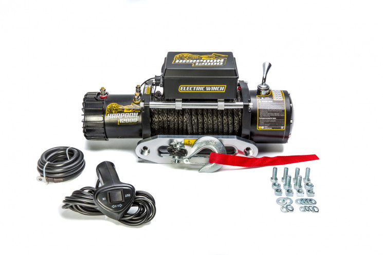 Лебедка Harpoon 12000 LBS 12V с синтетическим тросом
