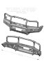 Бампер РИФ силовой передний Toyota Land Cruiser 76/78/79 2007+ c доп. фарами и защитной дугой, под штатную лебедку и расширители арок