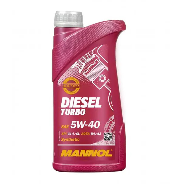 Масло моторное MANNOL 7904 Diesel Turbo 1л SL/CF A3/B3 синтетическое 5W-40